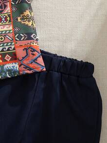 SHEIN Baby Boys Elastic Waist Woven Striped Shorts & Woven Striped Vest, Suitable For Casual Activities, Festivals, Evening Events, Spring/Summer Outdoor Leisure, Traditional Arabic Clothing - Multicolor - View 7