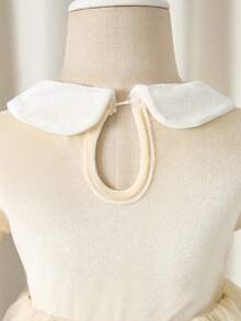 Glamorique Kids Baby Girldress,Wedding,VelvetGown,Birthday Outfits For Baby - Apricot - View 4
