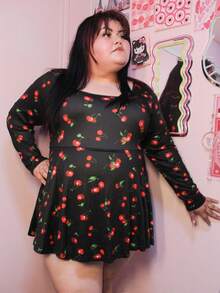 Enliva 大码女式樱桃印花连体裤 - 彩色 - 查看 3