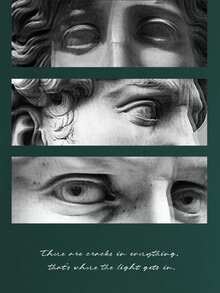 Manfinity EMRG 男士加大码大卫图案印花宽松圆领短袖休闲T恤 - 墨綠色 - 查看 5