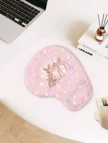 Betty Boop | ROMWE Polka Dot & Cartoon Pattern Anti-Slip, Water-Resistant, Thick Wrist Rest Mouse Pad - Pink Elk - View 4