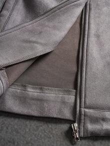 SLATEMANN Men's Casual Simple Solid Color Jacket, Autumn, For Fall - Grey - View 8