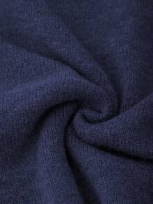 Franclia Set di cardigan a maniche lunghe monopetto in maglia tinta unita e gonna aderente in maglia, autunno/inverno, per donna - Blu Navy - Visualizzare 7
