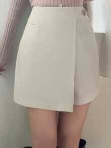 FRIFUL 女士灰色短裙，通勤风格，春夏款 - 米色 - 查看 3