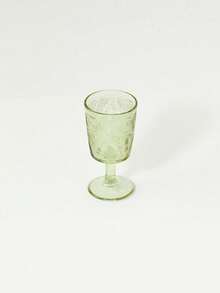 Cirelle Vintage Green Embossed Glass Stemware, Elegant Cocktail & Wine Goblets For Home Bar, Party Supplies, Dinnerware, Unique Gift Idea For Wedding, Holiday Entertaining & Home Decor - emerald green - View 5