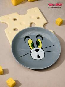 TOM & JERRY X Joivida 1 件陶瓷餐盘，适用于家庭、客厅、餐厅、厨房，可用作零食盘、糖果盘、甜点盘、沙拉碗、储物盘、蛋糕盘、水果盘、餐盘、碗，可盛放谷物、蔬菜、肉类、面包，适用于家庭聚会、派对、餐厅、野餐、婚礼庆典、派对服务托盘。