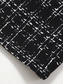 少女连体衣和连身裤 海军蓝褶皱阔腿宽松连身裤配腰带，休闲风格 - 黑色 - 查看 7