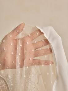 Charlaine 女士优雅性感网纱撞色蕾丝吊带睡裙 - 白色 - 查看 8