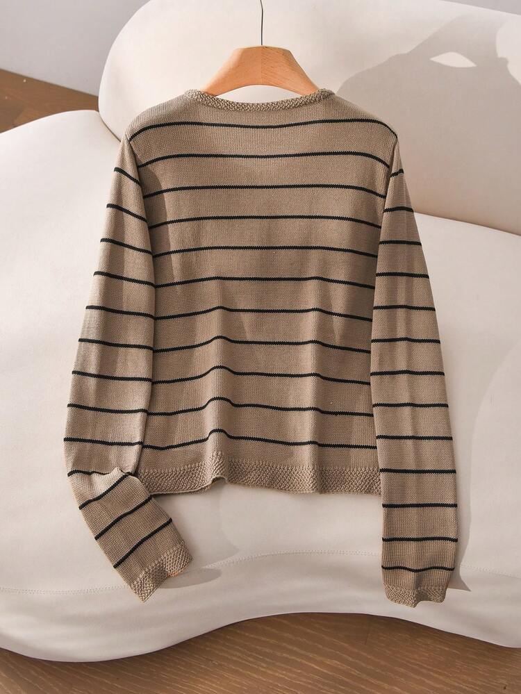 Women's Casual Commuter Striped Cardigan, Autumn