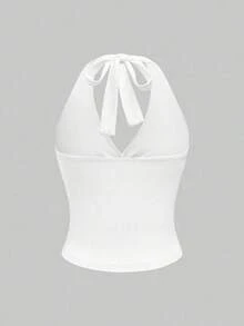 夏季大码女式性感露背挂脖上衣