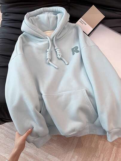 INAWLY 休闲宽松连帽抓绒卫衣，秋冬季