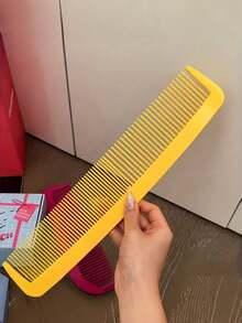 Zazumi 1把巨型宽齿梳 - 超大号塑料宽齿发刷，适用于浓密头发、脏辫和辫子 - 趣味新奇发型梳，适合女性，也可作为万圣节服装配饰或礼物（玫瑰红/黄色） - 彩色 - 查看 9