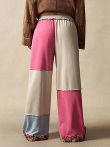 Bohemela Quần ống rộng thêu họa tiết chắp vá phong cách BOHO Countryside Vacation dành cho nữ - Nhiều màu - Xem 8