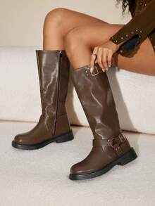 Rosivie 女士休闲中筒靴，秋冬款 - 摩卡棕 - 查看 4