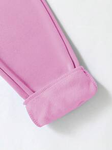 SHEIN 女童休闲字母图案卫衣套装 - 紫色 - 查看 6