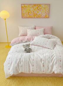 Joivida Bộ 3 vỏ chăn cotton 100% họa tiết hoa cổ điển, thoáng khí mọi mùa, 2 vỏ gối + 1 vỏ chăn (Không bao gồm ga trải giường) - Nhiều màu - Xem 16