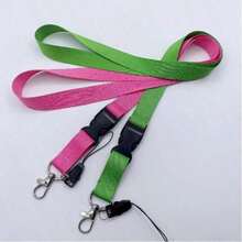 Solid Color Polyester Lanyard, Multi-Color Student ID/Work Badge Detachable Clips Strap Back To School - one-size - View 22