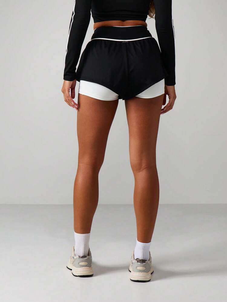 Missguided x Playboy Layered Athletic Shorts With Built-In Compression