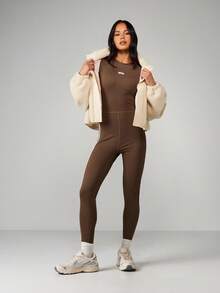 MISSGUIDED Active Unitard Jumpsuit With Side Stripe Detail And Crew Neckline Short Sleeve Full Length Athletic Bodysuit - Army Green - View 5