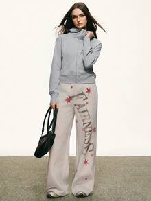 Rina Fox Grey Casual Pullover Sweatshirt, Versatile For Autumn/Winter - Grey - View 3