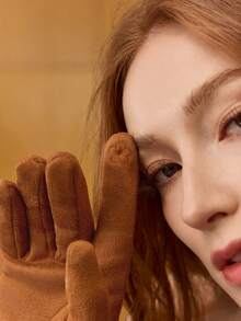 MOTF PREMIUM GUANTES SIN DEDOS VERSÁTILES Y CÁLIDOS DE MODA PARA MUJER, OTOÑO/INVIERNO - Color caramelo - Ver 5