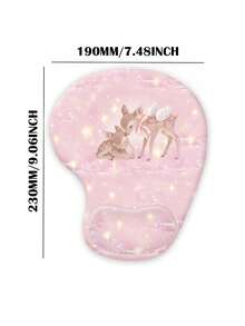 Betty Boop | ROMWE Polka Dot & Cartoon Pattern Anti-Slip, Water-Resistant, Thick Wrist Rest Mouse Pad - Pink Elk - View 2