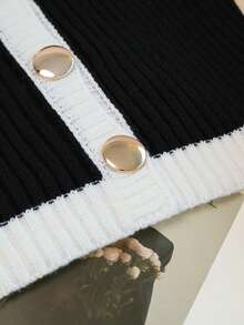 GlowEve 黑色开衫毛衣，新款高品质时尚百搭女士针织外套