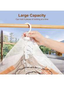 Hanging Vacuum Storage Bags, Large Hanging Space Saver Bags, Hanging Storage Bags For Clothes, Vacuum Sealed For Suits, Dress, Jackets, Closet Organizer For Moving Supplies - Clear - View 8