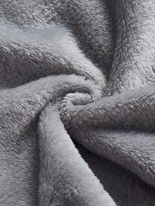 幼儿及大童怪兽图案抓绒连帽连体衣，趣味可爱图案，保暖冬季亲子装 - 深灰色 - 查看 7