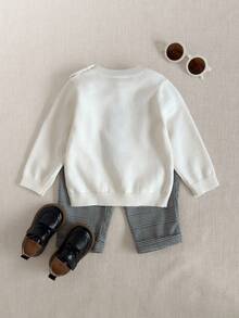 PrepCrw Sweater Rajut Lengan Panjang Warna-warni untuk Bayi Laki-laki yang Modis dengan Desain Beruang yang Menggemaskan - MultiWarna - View 2