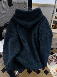 GlowEve 25件装高端小众毛绒保暖内衬卫衣，秋冬季 - 藏蓝色 - 查看 2