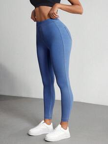 Flexra Quần Jeans Nữ Ôm Lưng Cao Đa Năng Thường Ngày - Rửa trung bình - Xem 6