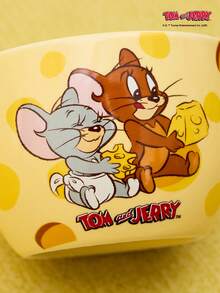 TOM & JERRY X Joivida 1個 X Joivida 陶瓷碗，亮黃色配兩個 S 型起司可愛圖案，裝飾性水果碗，適用於居家廚房、餐廳、客廳，適合放零食、糖果、甜點、沙拉、收納、蛋糕盤，適合婚禮、宴會、生日的甜美禮物 - 彩色 - 查看 4