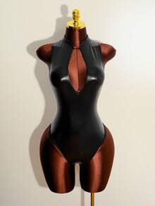 Jeanoix 女士性感镂空前连体衣 - 黑色 - 查看 5