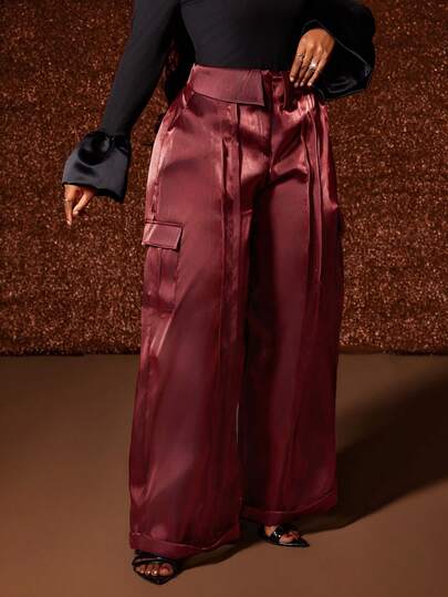 Maweii 大码纯色复古休闲简约工装裤