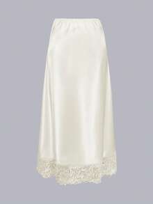 Cévolie 女士弹力腰撞色蕾丝优雅时尚半身裙