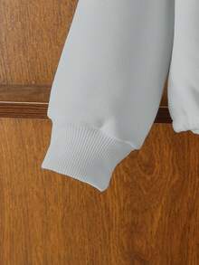 Genkimix Kids 休闲宽松圆领长袖短款女童卫衣 - 淺灰色 - 查看 3