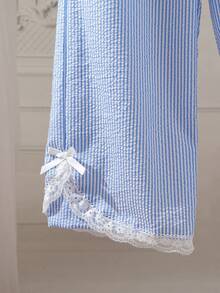 SHEIN 2pcs/Set Tween Girls Cute Camisole & Wide Leg Pants With Lace Bow Hem, Suitable For Spring, Summer, Daily Outings - White - View 8