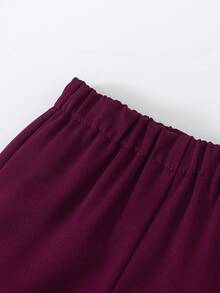 SHEIN Bộ 3 áo vest tay dài, ve áo hai hàng khuy trơn màu trơn cho bé trai, quần dài và nơ cài cổ dành cho quý ông - Đỏ - Xem 6