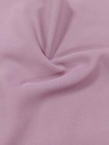 SHEIN LUNE Vestido mini ajustado de manga larga con un hombro y fruncido de unicolor para mujer - Púrpura polvoriento - Ver 3
