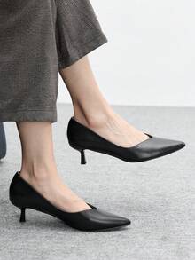 CUCCOO BIZCHIC 女士尖头百搭高跟鞋，适合日常通勤 - 黑色 - 查看 5