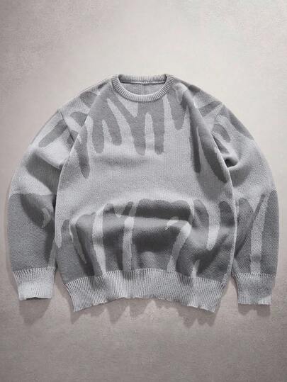 StoneGrade 男士休闲字母图案圆领长袖毛衣，秋冬