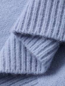 Vivie Lora Áo len cardigan cổ bẻ in họa tiết toàn thân cho nữ - Màu xanh lam - Xem 7