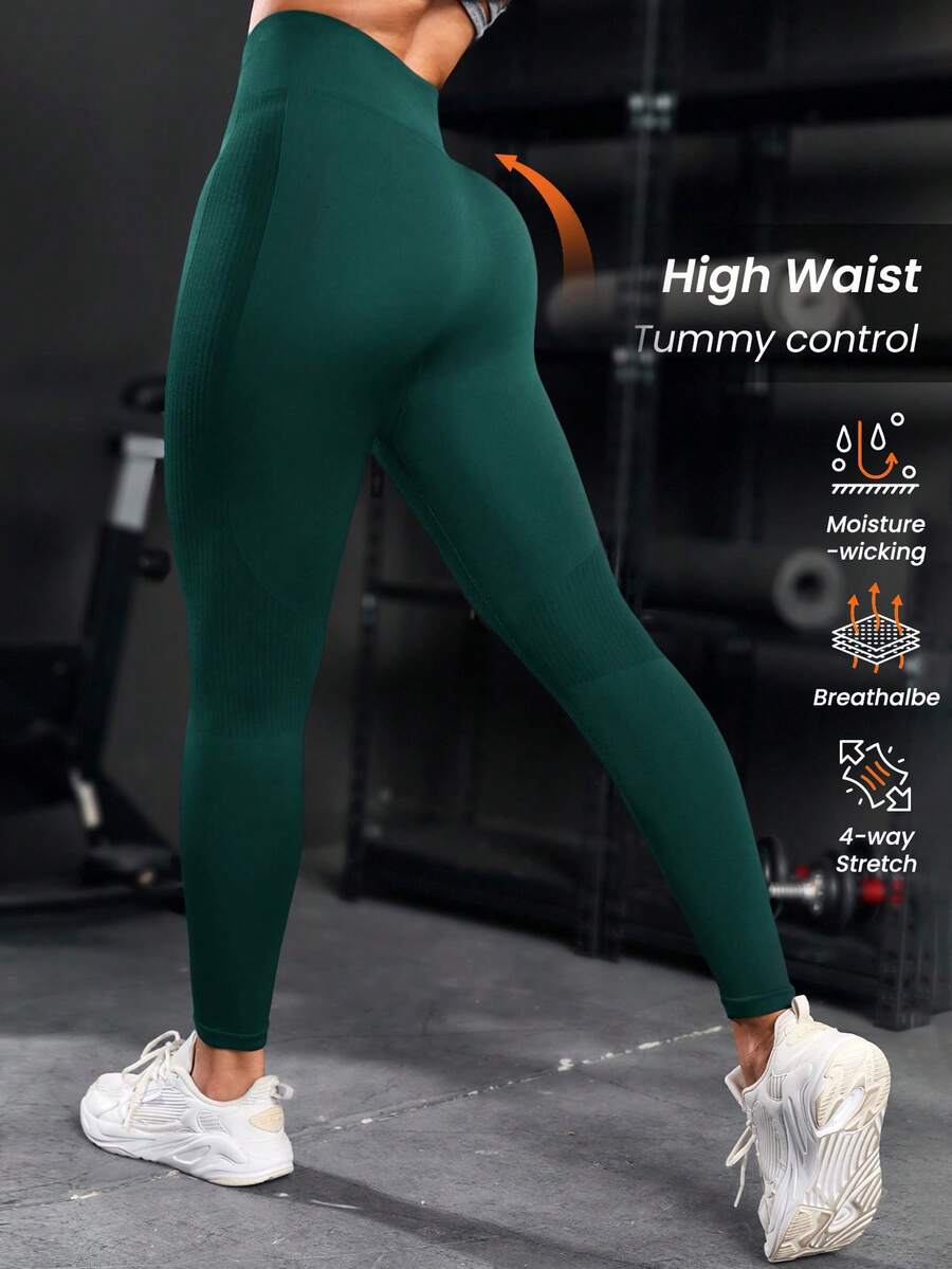 Powerista 女款跑步紧身裤 无缝高弹力收腹运动紧身裤 瑜伽裤