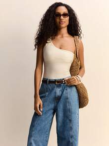 Daynim 高腰阔腿牛仔裤 - 淺色水洗藍 - 查看 6