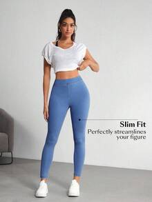 Flexra Quần Jeans Nữ Ôm Lưng Cao Đa Năng Thường Ngày - Rửa trung bình - Xem 8