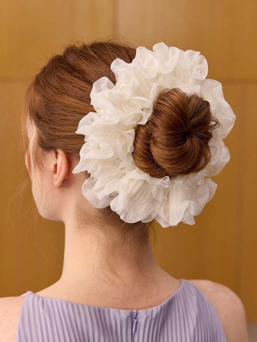 MOTF PREMIUM CHAMPAGNE FAUX SILK SCRUNCHIE - White - View 2