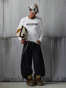 NEON BLANC Casual Comfortable Versatile Loose Fit Crew Neck Long Sleeve T-Shirt For Men - White - View 7