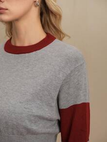 Cheerettes Women's Colorblock Waist Cinched Sports Sweater - Light Grey - View 6