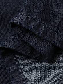 DAZY Women's V-Neck Long Sleeve Knotted Waist Denim Top And Jeans Casual Outfit - Blue - View 9